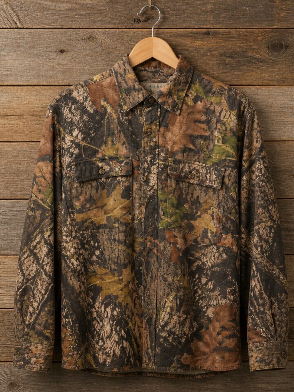 American Outfitter Garment Camo Hunting Shirt Men XXL Long Sleeve Camouflage